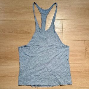Gray Thin Racerback Workout Tank Top
